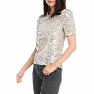 Rachel Zoe Women's Sequin Puff Sleeve Top‎